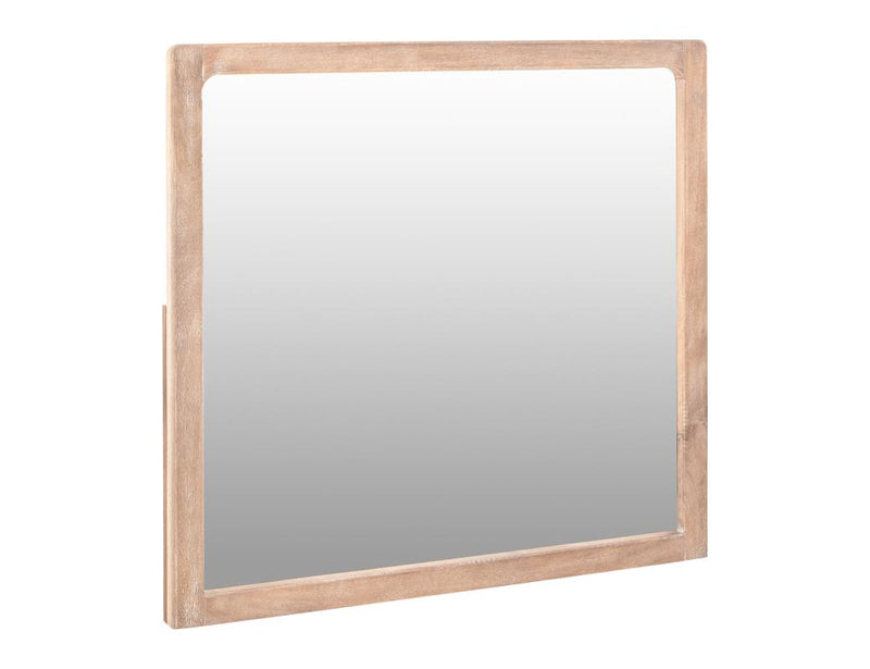 Balam White Mirror, rectangular solid mango frame in soft white
