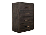 Dark Mezquite 5 Drawer Panel Chest angle