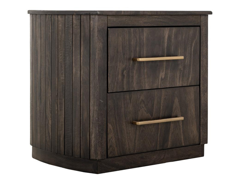 Dark Mezquite 2 Drawer Nightstand detail