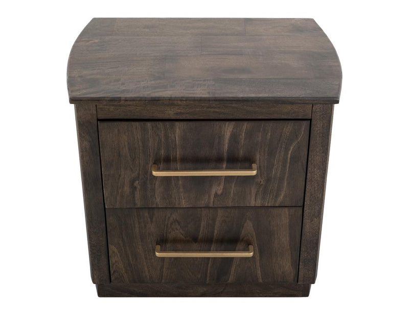 Dark Mezquite 2 Drawer Nightstand angle