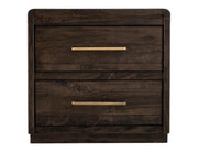 Dark Mezquite 2 Drawer Panel Nightstand