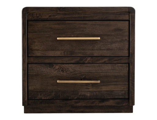 Dark Mezquite 2 Drawer Panel Nightstand