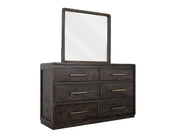Dark Mezquite Panel Mirror with dresser