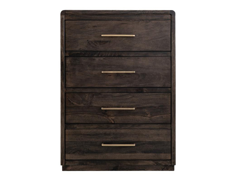Dark Mezquite 5 Drawer Panel Chest