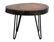 Parota Epoxy orange live-edge end table