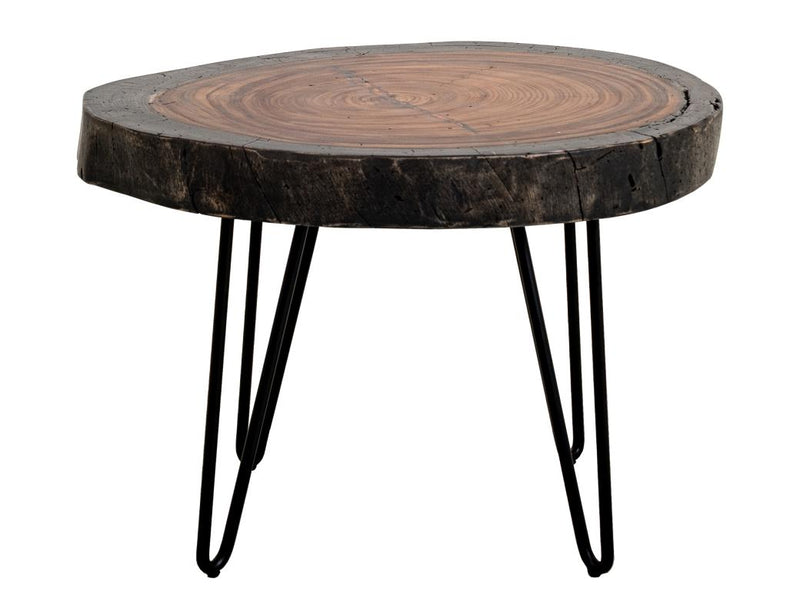 Parota Epoxy orange live-edge end table
