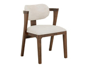 Zaphiro Ivory Curved Upholstered Chair - Barewood