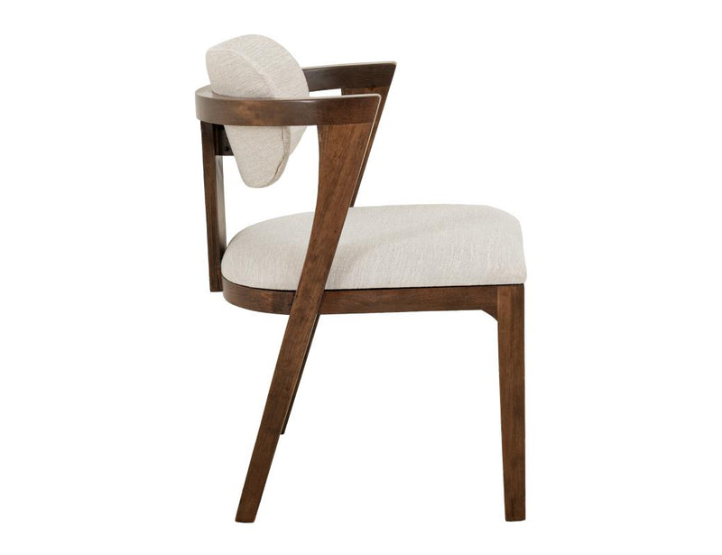 Zaphiro Ivory Curved Upholstered Chair - Barewood