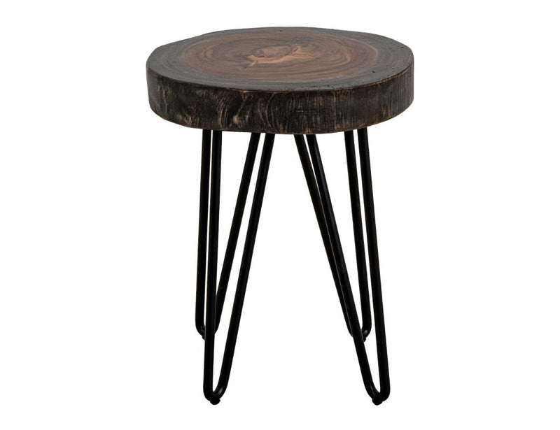 Parota Epoxy orange live-edge chairside table