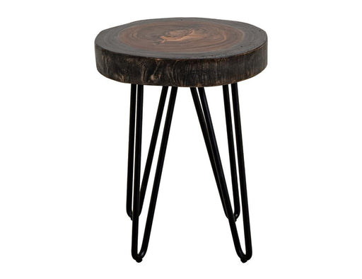 Parota Epoxy orange live-edge chairside table