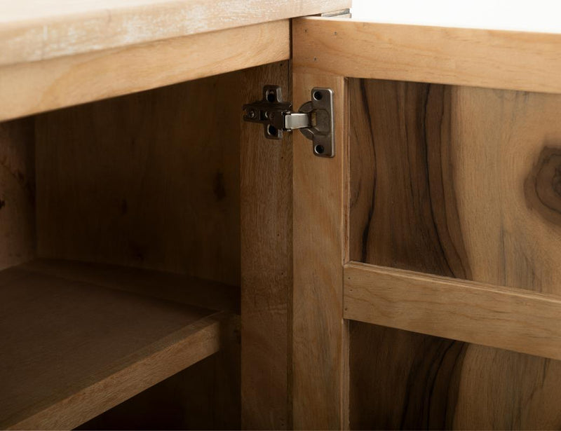 Balam White Buffet wood grain detail