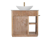 Balam White vanity styled with countertop and vessel sink (not included)