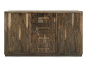 Balam Black Buffet, four-drawer two-door, solid mango