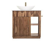 Balam Brown vanity styled with countertop and vessel sink (not included)
