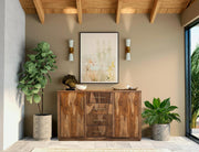 Balam Brown Buffet styled in a dining room
