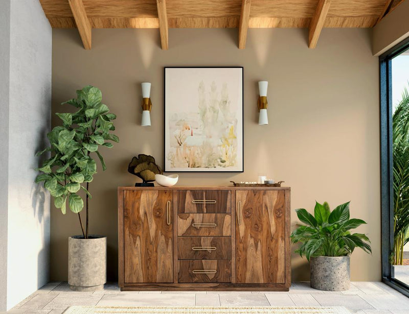 Balam Brown Buffet styled in a dining room