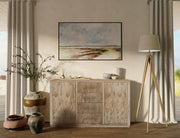 Balam White Buffet styled in a dining room