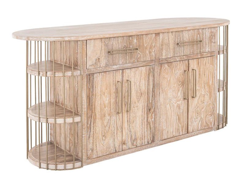 Balam White kitchen island angled view