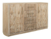 Balam White Buffet with cabinet doors open