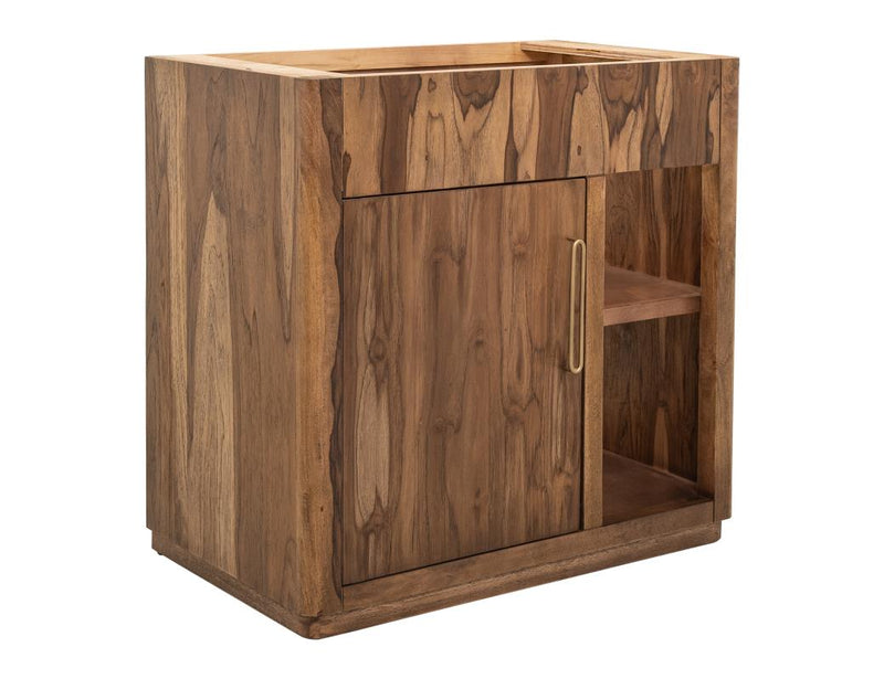 Balam Brown bathroom vanity angled view
