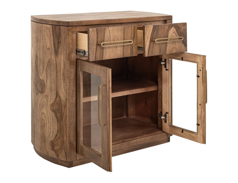 Balam Brown Server glass doors