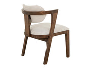 Zaphiro Ivory Curved Upholstered Chair - Barewood