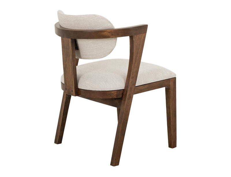 Zaphiro Ivory Curved Upholstered Chair - Barewood