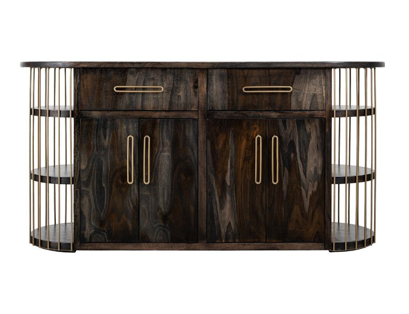 Balam Black kitchen island front view