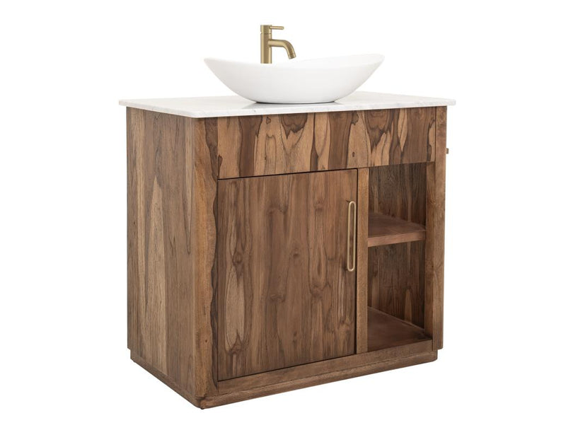 Balam Brown vanity styled angled view