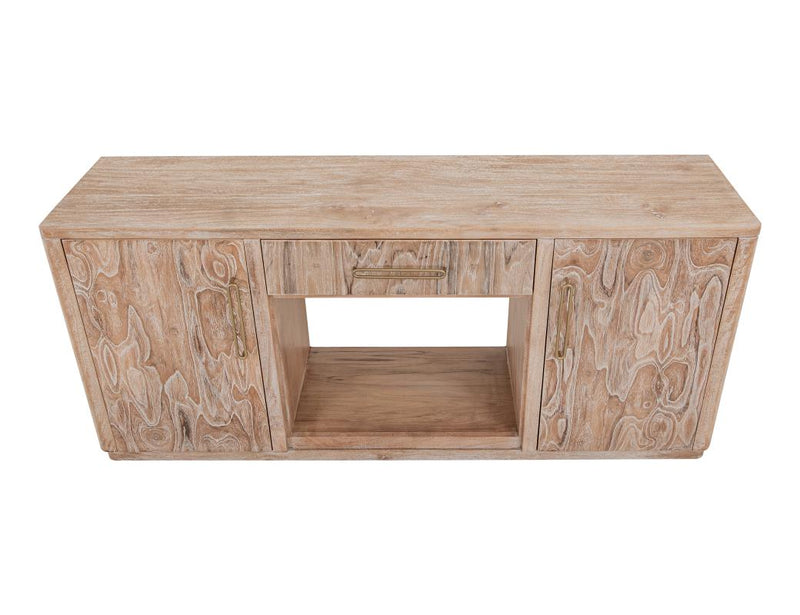 Balam White 70 inch TV stand angled view