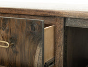 Balam Black Buffet styled in a dining room