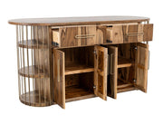 Balam Brown kitchen island doors open