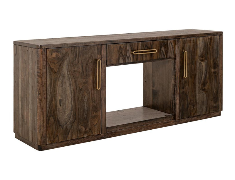 Balam Black 70 inch TV stand angled view