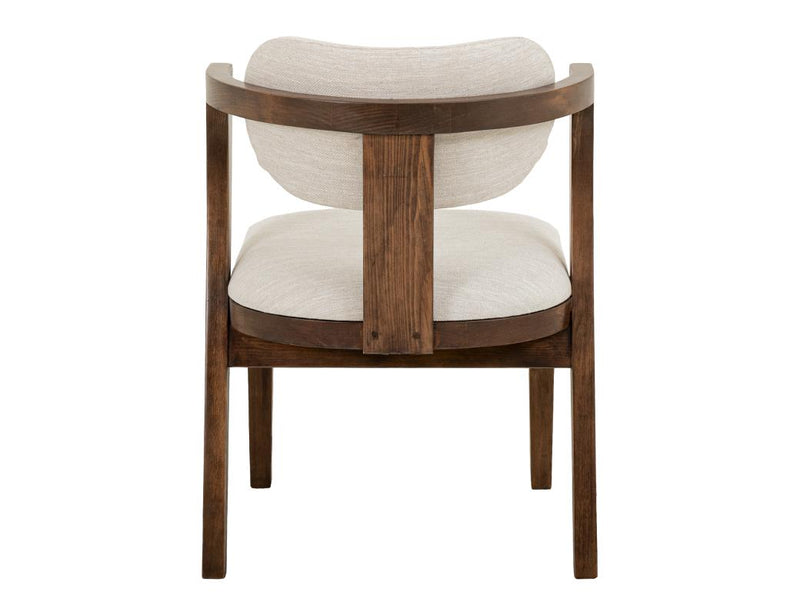 Zaphiro Ivory Curved Upholstered Chair - Barewood