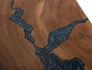 Blue epoxy river detail