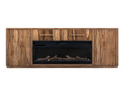 Balam Brown 80 inch TV stand with fireplace insert unlit