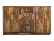 Balam Brown Buffet, four-drawer two-door, solid mango