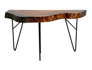 Parota Epoxy orange live-edge sofa table