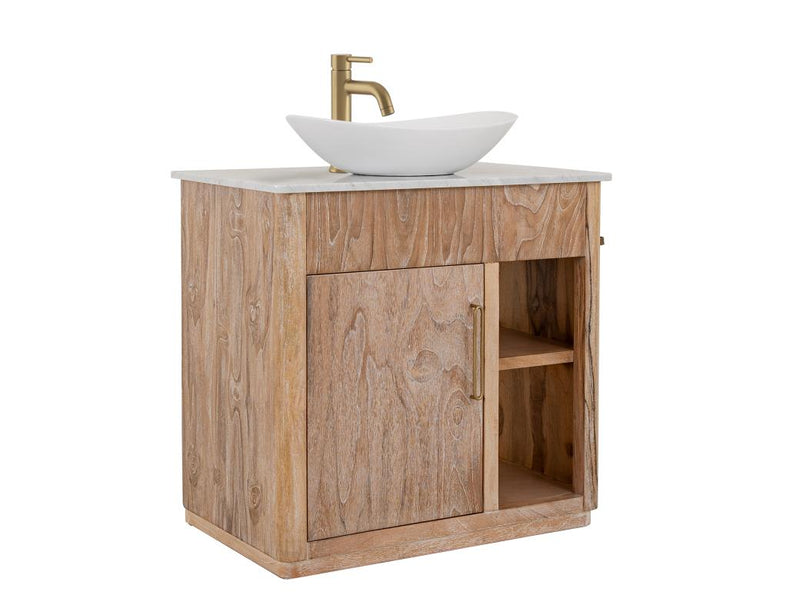 Balam White vanity styled angled view