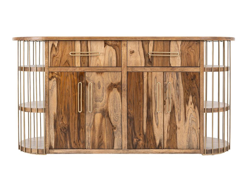 Balam Brown kitchen island front view