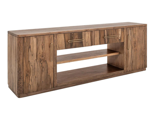 Balam Brown 80 inch TV stand angled view