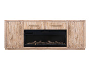 Balam White 80 inch TV stand with fireplace insert unlit