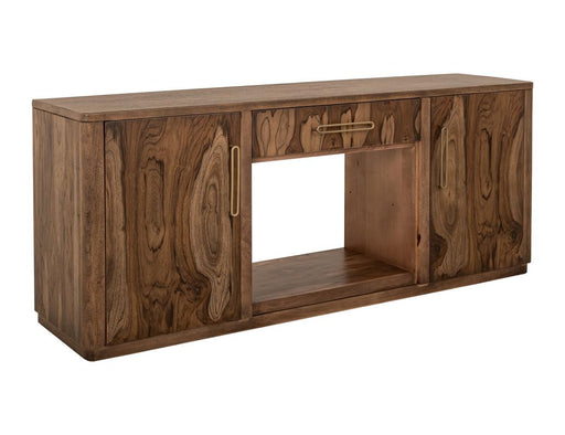 Balam Brown 70 inch TV stand angled view