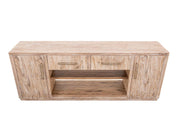 Balam White 80 inch TV stand angled view