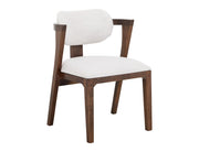 Zaphiro Ivory Curved Upholstered Chair - Barewood