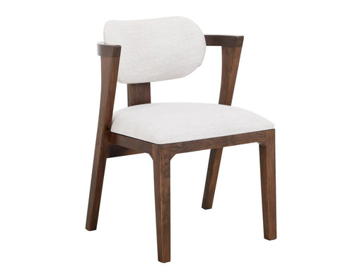 Zaphiro Ivory Curved Upholstered Chair - Barewood
