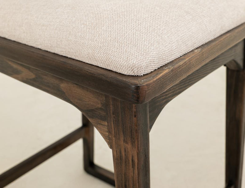 Balam Black Bar Stool, oatmeal seat