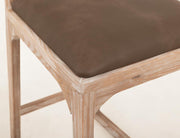 Balam White Bar Stool, brown seat