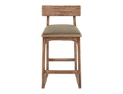 Balam Brown Bar Stool, green seat