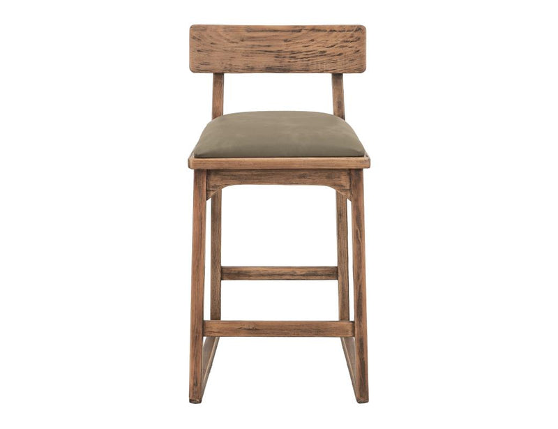 Balam Brown Bar Stool, green seat